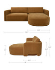 Emmy - Sectional Right - Ginger / Brown