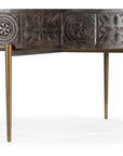 Commerce And Market - Carved Round Cocktail Table - Dark Brown