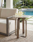 Warner - Indoor-Outdoor Side Table - Antiqued Champagne / White
