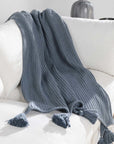 Throws - TC Veda Throw - Sea Fog Blue
