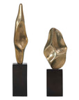 Fluid Geometry - Sculptures (Set of 2) - Black,Gold