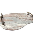 Stone And Twig - Indoor-Outdoor Tray - Gold / Gray / White