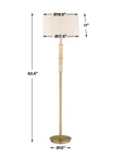 Verlaine - Travertine Floor Lamp - Brass,Gold