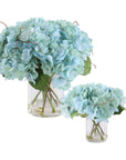 Tranquil - Blooms In Glass Vases (Set of 2) - Blue
