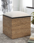 Island - Square Straw Accent Stool