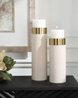 Wessex - Pillar Candleholders (Set Of 2) - White
