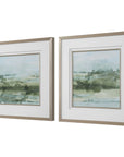 Soft Sage - Abstract Landscape Prints (Set of 2) - Gray