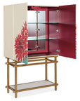 Melange - Patrisha Bar Cabinet - Beige / Red