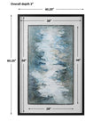 Lakeside Grande - Framed Abstract Print - Pearl Silver