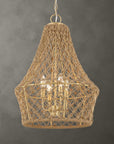 Macrame - 4 Light Rope Pendant - Light Brown