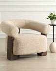Lennox - Shearling Accent Chair - Beige / Brown