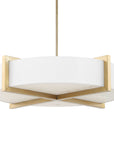 Cresson - 4 Light Drum Pendant - White / Gold