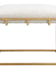 Paradox - Small Shearling Bench - Gold & White