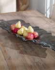 Smoked Leaf - Glass Tray - Dark Gray