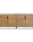 Brinson - Carved Wood 4 Door Cabinet - White / Woodtone