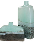Fuze - Vases (Set of 2) - Aqua & Bronze