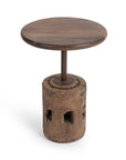 Amira - Large Round Accent Table - Dark Brown
