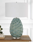 Laced Up - Sea Foam Glass Table Lamp