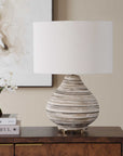 Azura - Horizontal Line Table Lamp - Brown / Gray / White