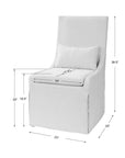Coley - Linen Armless Chair - White