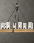 Palm Royal - 8 Light Indoor-Outdoor Chandelier - Black / Light Brown