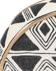 Radiant Oasis - 18" Round Nubia Pillow - Black / White