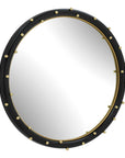 Helia - Round Mirror - Black / Brass
