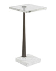 Pelton - Marble Glass Drink Table - Bronze / White