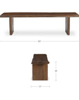 Lila - Small Dining Bench - Brown