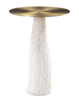 Hollen - Stone Accent Table - White