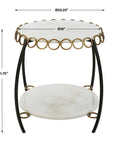 Chainlink - Marble Side Table - White