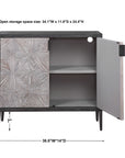 Laurentia - 2 Door Accent Cabinet - Black & Pearl Silver