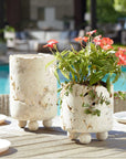 Quarried Stone - Indoor-Outdoor Candleholders (Set of 2) - Brown / White