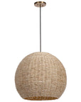 Seagrass - 1 Light Dome Pendant - Light Brown
