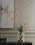 Dancing - Orchid In Glass Vase - Green,Orange