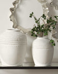 Luna - Ridge Ceramic Vases (Set of 2) - White