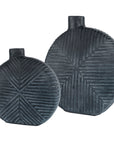 Viewpoint - Aged Black Vases (Set of 2)