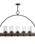 Atwood - 5 Light Rustic Linear Chandelier - Light Brown