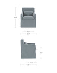 Lydia - Slipcover Dining Chair - Blue / Gray