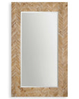 Demetria - Oversized Wooden Mirror - Light Brown