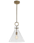 Imbuto - Funnel Glass 1 Light Pendant - White & Gold