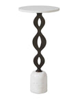 Ila - Round Drink Table - Bronze / White