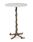 Calais - Marble Accent Table - Brass / White