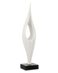 Fluid Drop - Stone Sculpture - White