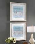 Sea Glass Sandbar - Framed Prints (Set of 2) - Light Blue