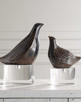 Nesting Bird - Gray Sculptures (Set of 2)