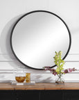 Belham - Round Iron Mirror - Black