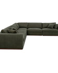 Rue - Classic L Modular Sectional - Dark Green