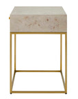 Pembrook - Side Table - Light Washed / Brass