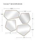 Linneah - Modern Mirrors (Set of 4) - Gold
